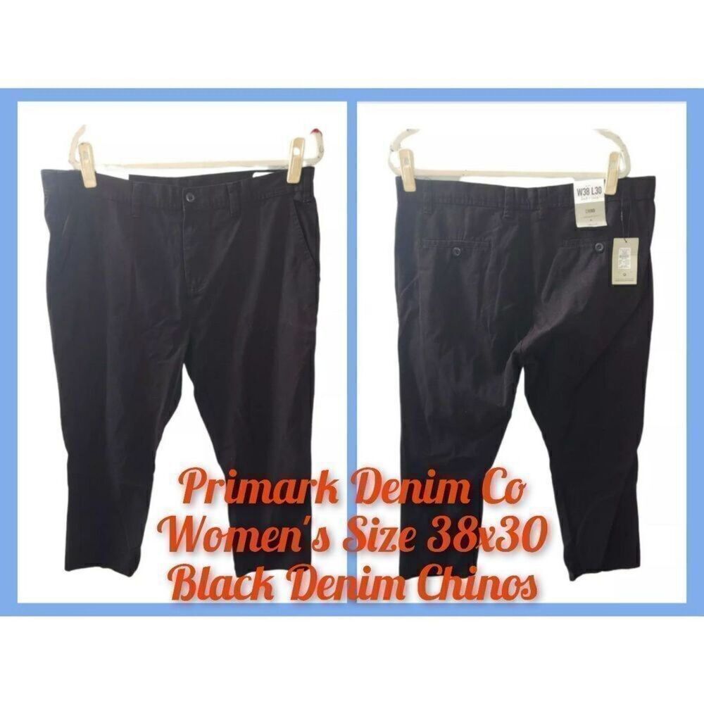 Primark Denim Co. Men's 38x30 Black Flat Front Chino Pants